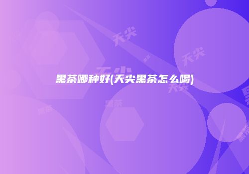 黑茶哪种好(天尖黑茶怎么喝)