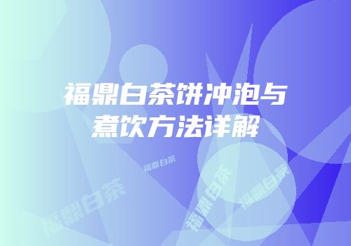 福鼎白茶饼冲泡与煮饮方法详解