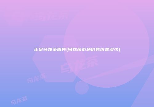 正宗乌龙茶图片(乌龙茶市场价售价是多少)
