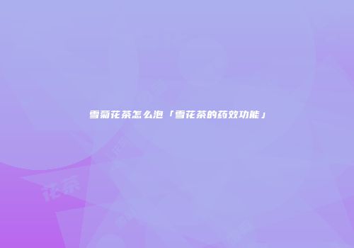 雪菊花茶怎么泡「雪花茶的药效功能」
