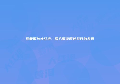 熟普洱与大红袍：深入解读两种茶叶的差异