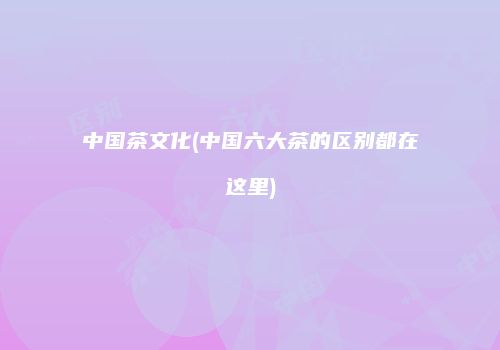 中国茶文化(中国六大茶的区别都在这里)
