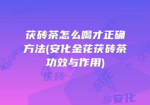 茯砖茶怎么喝才正确方法(安化金花茯砖茶功效与作用)