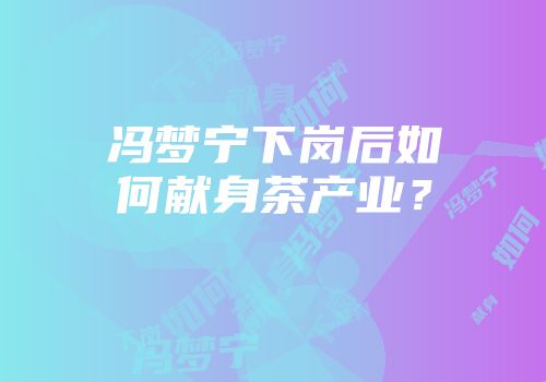 冯梦宁下岗后如何献身茶产业？