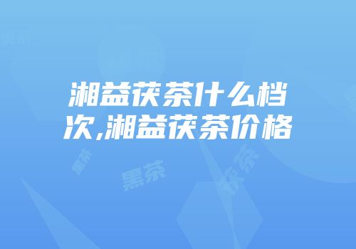 湘益茯茶什么档次,湘益茯茶价格