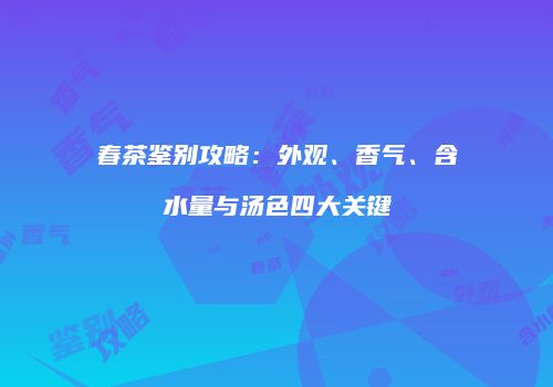 春茶鉴别攻略：外观、香气、含水量与汤色四大关键