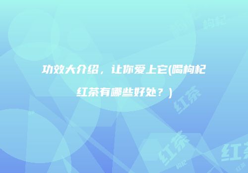 功效大介绍，让你爱上它(喝枸杞红茶有哪些好处？)