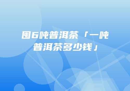 囤6吨普洱茶「一吨普洱茶多少钱」