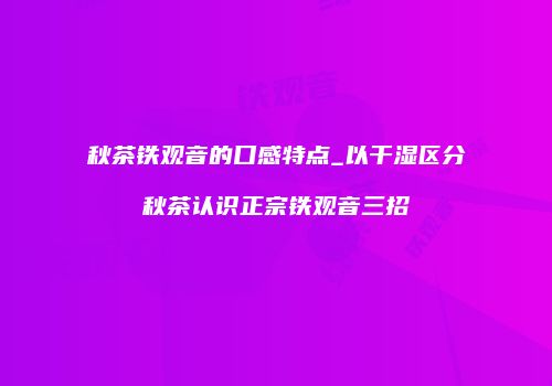 秋茶铁观音的口感特点_以干湿区分秋茶认识正宗铁观音三招