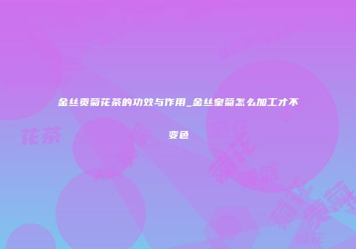 金丝贡菊花茶的功效与作用_金丝皇菊怎么加工才不变色