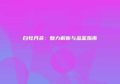 白牡丹茶：魅力解析与品鉴指南