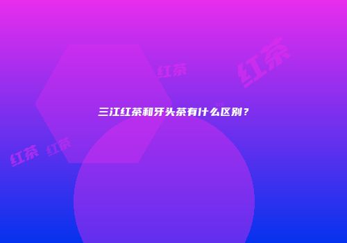 三江红茶和牙头茶有什么区别？