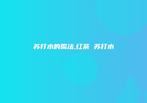 苏打水的喝法,红茶 苏打水