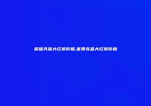 瓷罐天福大红袍价格,富贵龙品大红袍价格