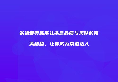 铁观音尊品茶礼铁盒品质与美味的完美结合，让你成为茶道达人