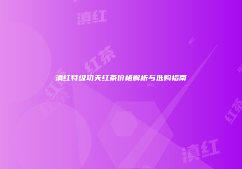 滇红特级功夫红茶价格解析与选购指南