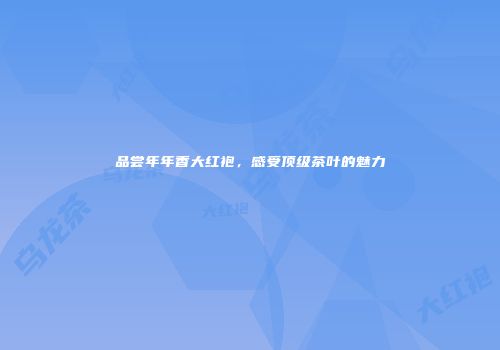 品尝年年香大红袍，感受顶级茶叶的魅力