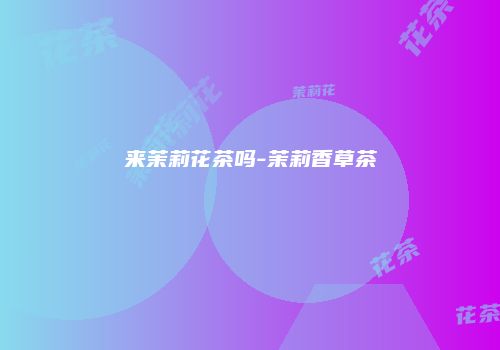 来茉莉花茶吗-茉莉香草茶