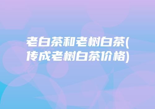 老白茶和老树白茶(传成老树白茶价格)