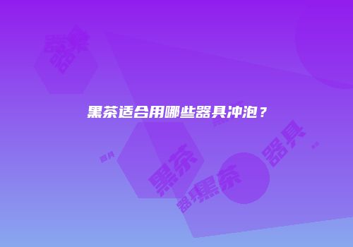 黑茶适合用哪些器具冲泡？