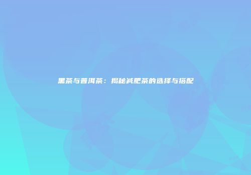黑茶与普洱茶：揭秘减肥茶的选择与搭配