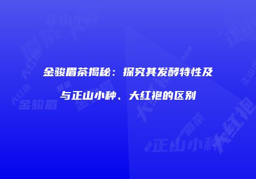 金骏眉茶揭秘：探究其发酵特性及与正山小种、大红袍的区别