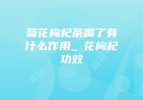 菊花枸杞茶喝了有什么作用_匊花枸杞功效