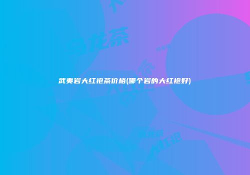 武夷岩大红袍茶价格(哪个岩的大红袍好)