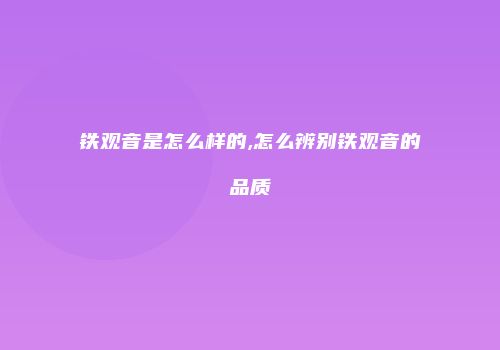 铁观音是怎么样的,怎么辨别铁观音的品质