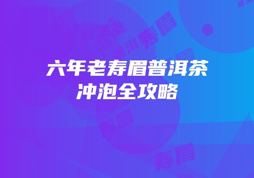 六年老寿眉普洱茶冲泡全攻略