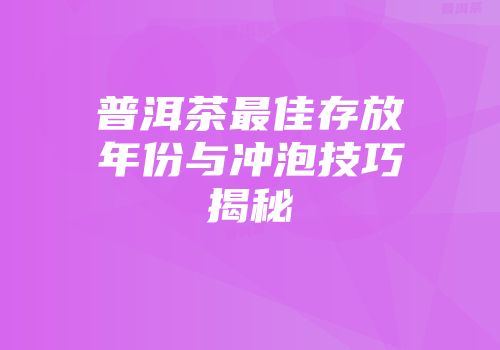 普洱茶最佳存放年份与冲泡技巧揭秘