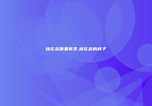 桂花茶哪里有卖,桂花茶的样子