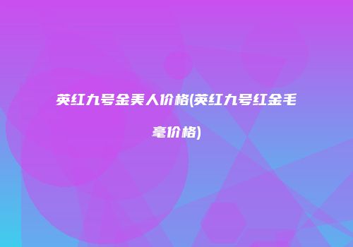 英红九号金美人价格(英红九号红金毛毫价格)