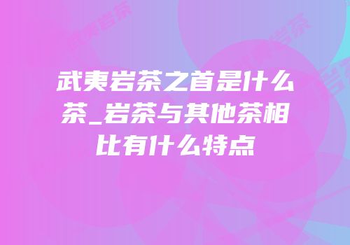 武夷岩茶之首是什么茶_岩茶与其他茶相比有什么特点