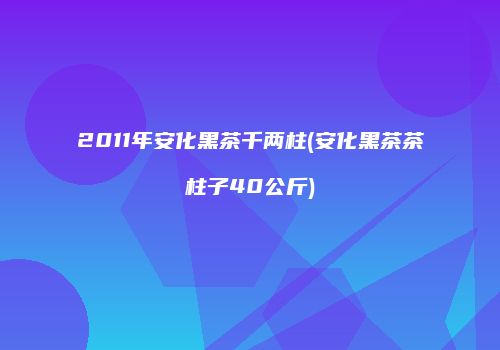 2011年安化黑茶千两柱(安化黑茶茶柱子40公斤)