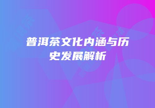 普洱茶文化内涵与历史发展解析