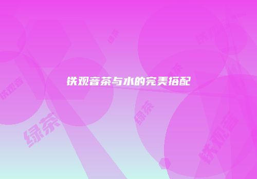 铁观音茶与水的完美搭配