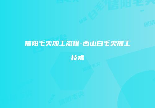 信阳毛尖加工流程-西山白毛尖加工技术