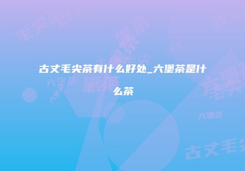 古丈毛尖茶有什么好处_六堡茶是什么茶