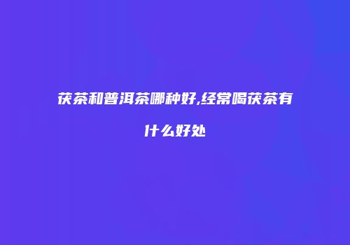 茯茶和普洱茶哪种好,经常喝茯茶有什么好处