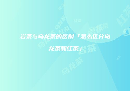 岩茶与乌龙茶的区别「怎么区分乌龙茶和红茶」