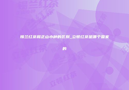 锡兰红茶和正山小种的区别_立顿红茶是哪个国家的