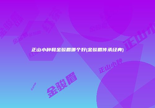 正山小种和金骏眉哪个好(金骏眉传承经典)