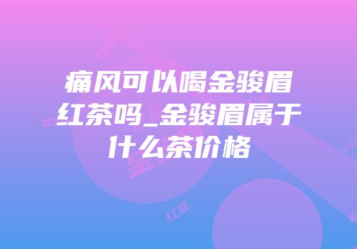 痛风可以喝金骏眉红茶吗_金骏眉属于什么茶价格