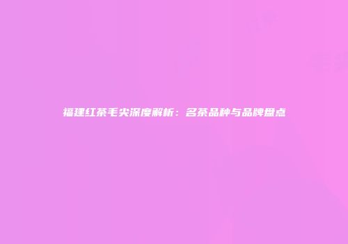 福建红茶毛尖深度解析：名茶品种与品牌盘点