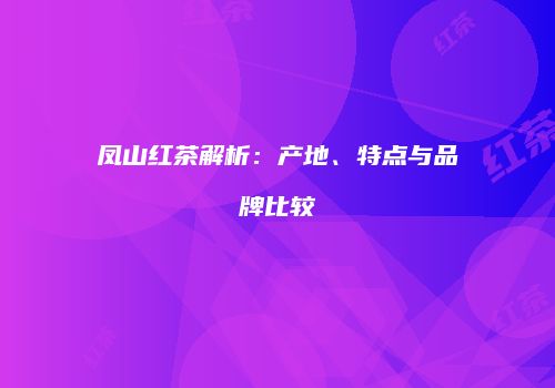 凤山红茶解析：产地、特点与品牌比较