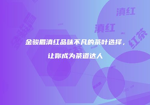 金骏眉滇红品味不凡的茶叶选择，让你成为茶道达人