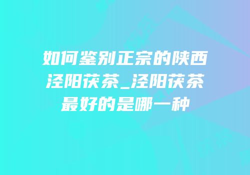 如何鉴别正宗的陕西泾阳茯茶_泾阳茯茶最好的是哪一种