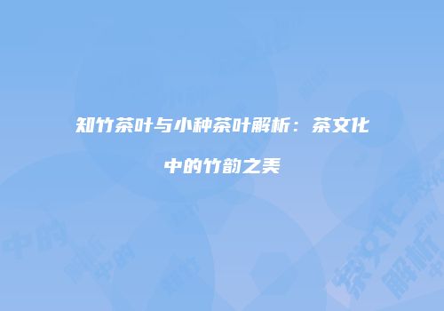 知竹茶叶与小种茶叶解析：茶文化中的竹韵之美