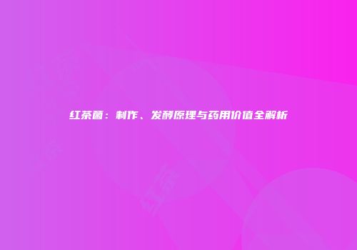 红茶菌：制作、发酵原理与药用价值全解析